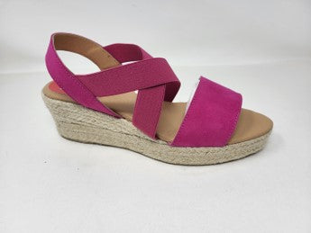 Pink Suede Strap Yute Wedge sandal